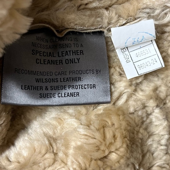 WILSONS LEATHER: Y2K Faux Fur Lined Tan Jacket Small - Picture 5 of 7